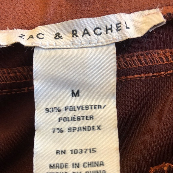 Zac & Rachel Faux Suede Leggings Size Medium - Picture 2 of 3